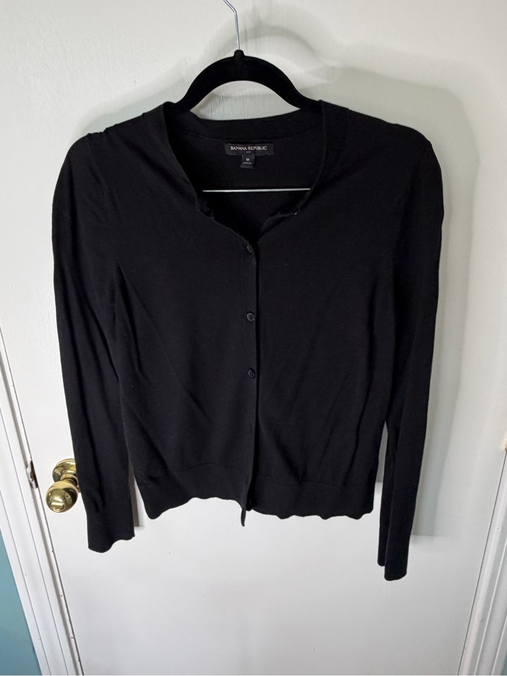 Banana Republic Black Button-Up Cardigan size medium